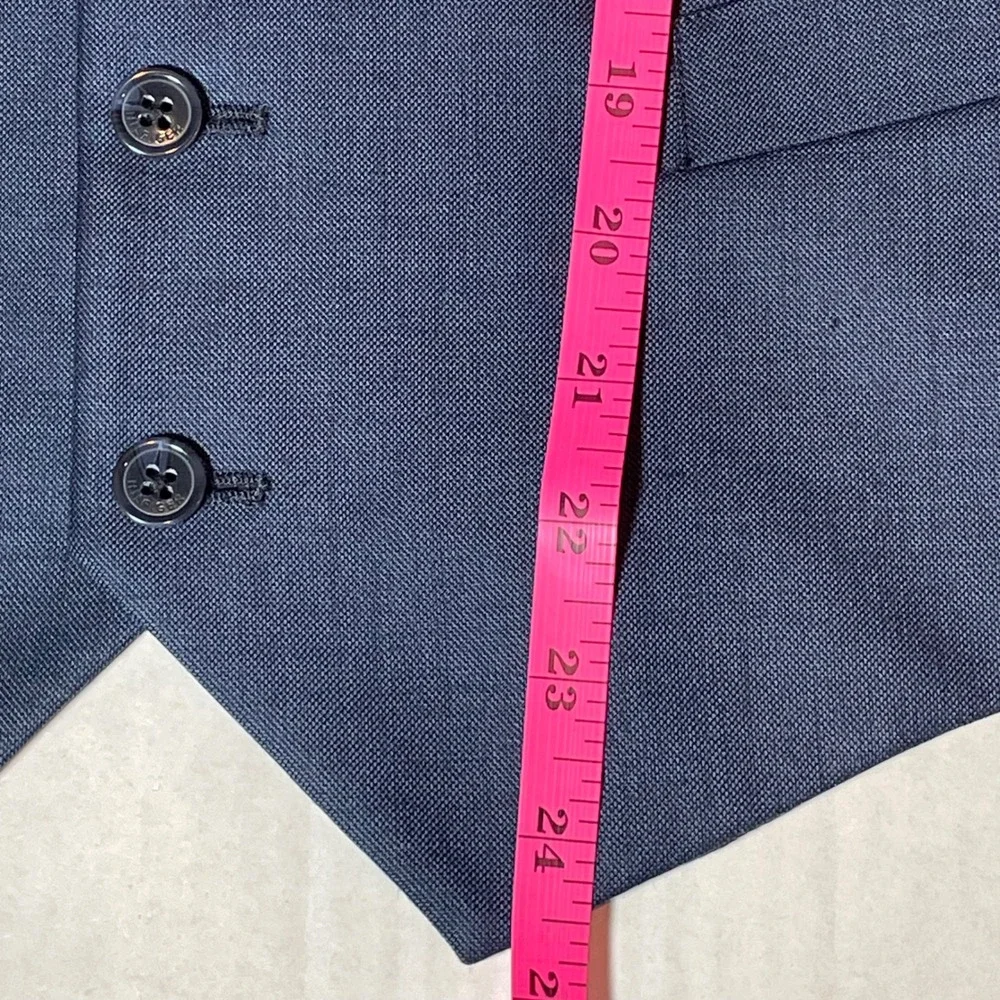 Tommy‎ Hilfiger Mens Navy Blue 100% Worsted Wool 5-Button Suit Vest Waistcoat M